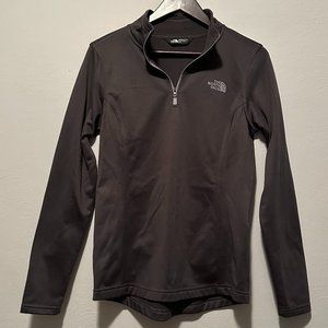 North Face Women's Quarter Zip Tech Pullover in Dark Heather Gray Size Medium